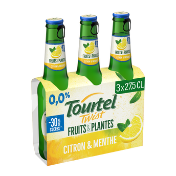Image de Bière aromatisée citron menthe sans alcool TOURTEL TWIST, 0,0° - Bouteilles
