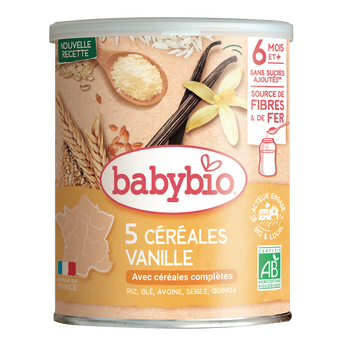 Image de Céréales infantiles instantanées à la vanille BABYBIO, dès 6 mois