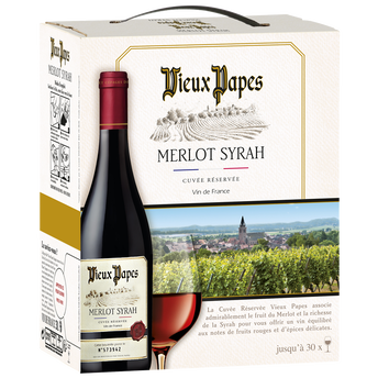 Image de Vin Rouge Vieux Papes Merlot-Syrah, vin rouge de France - Fontaine à vin