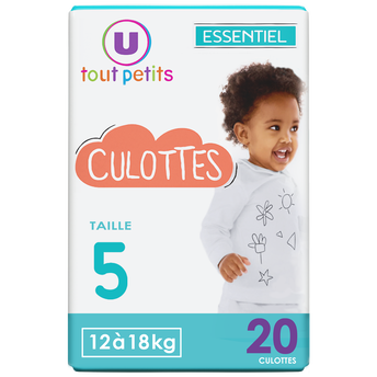 Image de U TOUT PETITS
Couches-Culottes essentiel T5, 12 à 18kg