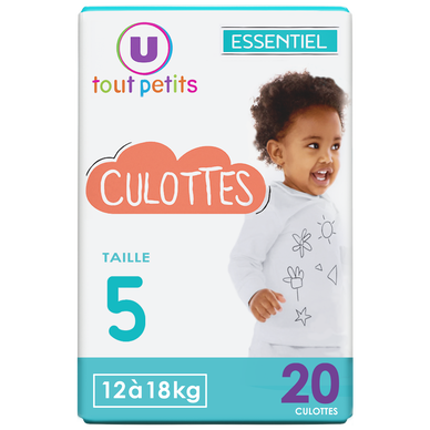 Couches-Culottes essentiel T5, 12 à 18kg - x20 - Super U, Hyper U, U  Express 