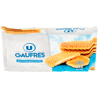 Image de U
Gaufres fourrées goût vanille