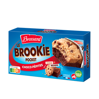 Image de Cookies aux pépites de chocolat sur gâteaux au chocolat BROSSARD, x4 soit