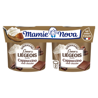 Image de Dessert Liégeois Café Cappuccino Coeur Chocolat MAMIE NOVA  -  2 potsde