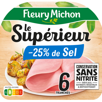 Image de Jambon Le Supérieur sans nitrite FLEURY MICHON, 6 tranches