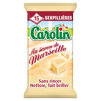 Image de Lingettes pour sols au savon de Marseille CAROLIN - 15
