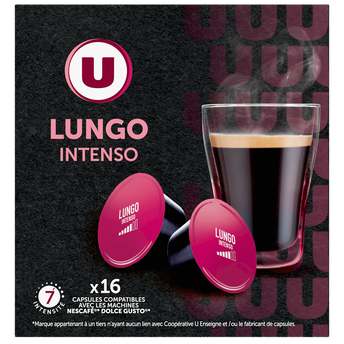 Image de U
Café capsules LUNGO INTENSO N°7 - compatible DOLCE GUSTO