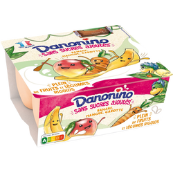 Petit Suisse Sans Sucres Ajoutes Banane Mangue Carotte Danonino 4x90g Super U Hyper U U Express