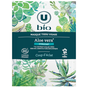Image de U BIO
Masque visage tissu coup d'éclat aloé véra, x1