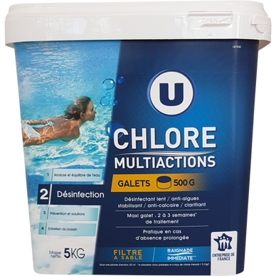 Chlore multi actions 500g 5kg - Super U, Hyper U, U Express 