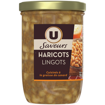 Image de U SAVEURS
Haricots lingots cuisinés à la graissen de canard