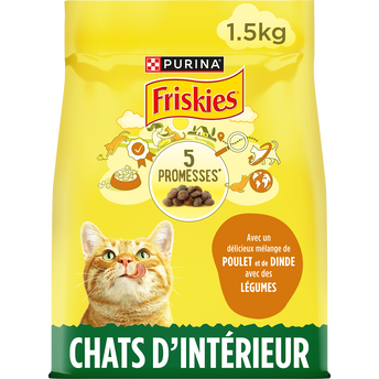 Image de Croquettes pour chat d'intérieur Poulet Légumes FRISKIES