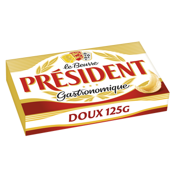 Image de Beurre doux PRESIDENT, 82% de MG,  plaquette de