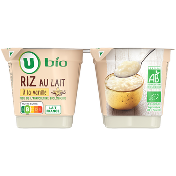 Image de U BIO
Riz au lait vanille