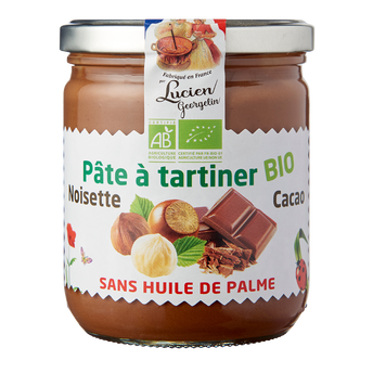 Image de Pâte à tartiner noisette et cacao bio LUCIEN GEORGELIN