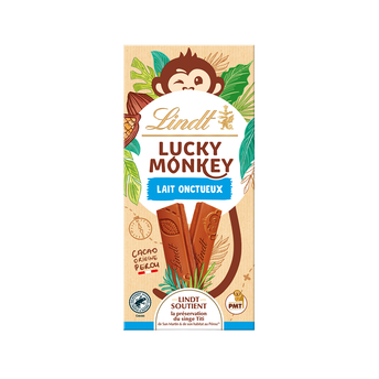 Image de Lucky monkey lait onctueux LINDT, tablette
