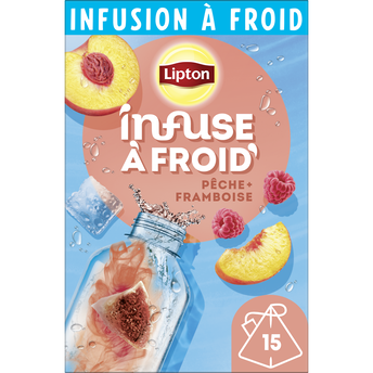 Image de Infusion à froid Pêche Framboise LIPTON, x15 sachets