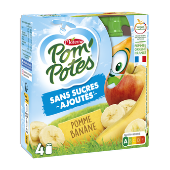Image de Compotes Gourdes Sans Sucres Ajoutés Pomme Banane POM'POTES