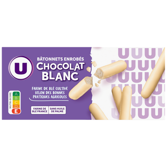 Image de U
Gâteaux Bâtonnets au chocolat blanc, paquet