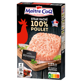 Image de Etui 4 steak haché 100% poulet surgelé MAITRE COQ