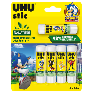 UHU Colle Stic Uhu Renature, 8,2g, Pack De 5