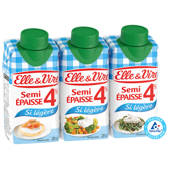 Image de Crème UHT extra-légère semi-épaisse 4% MG ELLE&VIRE - 60