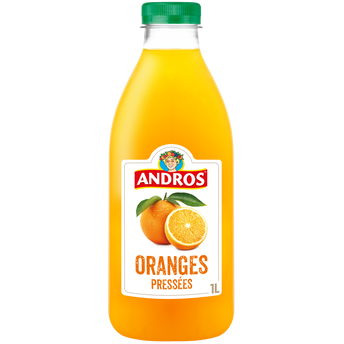 Image de Jus réfrigéré d'orange 100% pur Jus réfrigéré sans sucres ajoutés ANDROS - Bouteille de