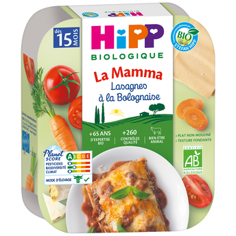 Image de Assiette lasagne à la bolognaise bio dès 15 mois HIPP