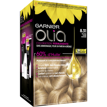 Garnier Coloration Permanente Sans Ammoniaque Blond Doré Cendré N°8.31 Olia
