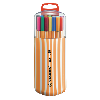 Image de Stylos feutre Point 88 STABILO, pointe fine 0,4mm, 20 unités, colorisassortis