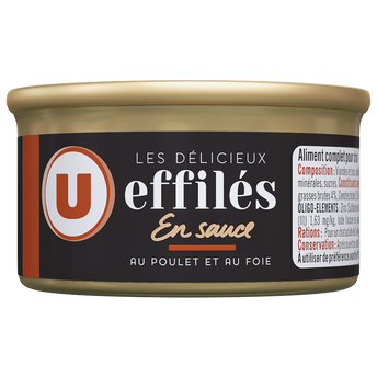 Image de U
Barquette pour chat Les délicieux effilés sauce poulet et au foie