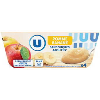 Image de U
Purée de pommes banane sans sucres ajoutés