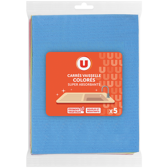 Image de U
Carrés vaisselle colorés super absorbants