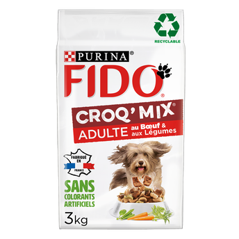 Image de Croquettes pour chien adulte CROQ MIX Boeuf, Légumes FIDO
