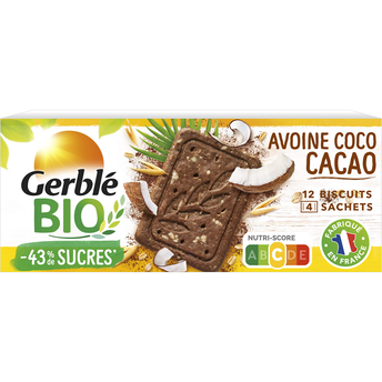 Image de Biscuits avoine cacao coco GERBLE BIO - 4x3