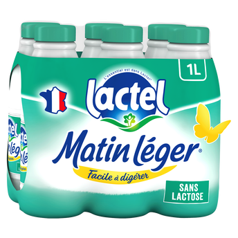 Image de Lait sans lactose écrémé MATIN LEGER LACTEL UHT bouteille