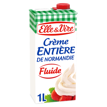 Image de Crème UHT entière fluide 30%MG ELLE&VIRE - La brique de