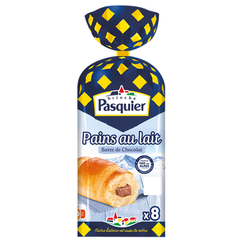 Image de Pain au lait barre de chocolat lait Alpes PASQUIER x8