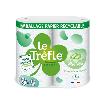 Image de Papier toilette maxi feuille aloé vera LE TREFLE 3P
