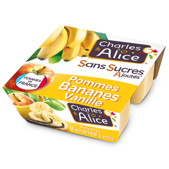Image de Dessert fruitier Pomme Banane Sans Sucres Ajoutés CHARLES & ALICE -4 pots de