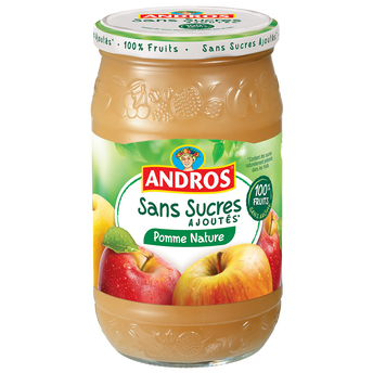 Image de Dessert fruitier pomme nature sans sucres ajoutés, ANDROS, bocal