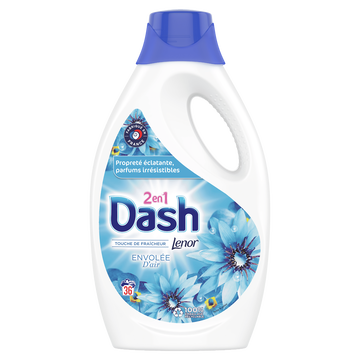 Dash Lessive Liquide 2en1 Envolée D'air Frais Dash X36 Lavages 1,8 Litres