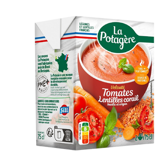 Image de Velouté de tomates, lentilles corail, basilic et origan LA POTAGERE