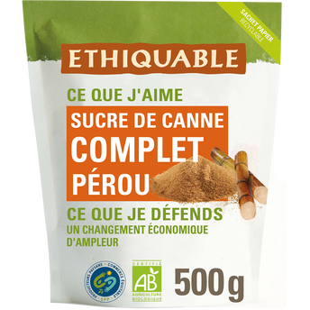 Image de ETHIQUABLE - Sucre complet de canne BIO - le sachet de