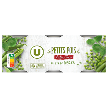 Image de U
Petits pois extra-fins à l'étuvée - 3 boîtes de