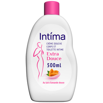Image de Crème de douche extra douce coprs et toilette intime INTIMA, flacon