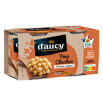 Image de Pois chiches Cuisson vapeur D'AUCY - 2 boîtes de