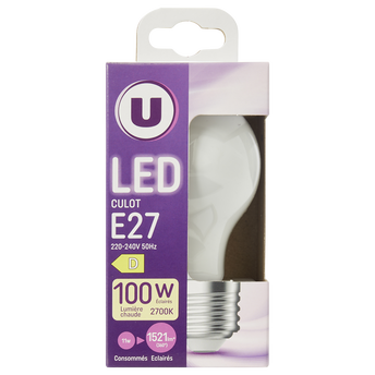 Image de U
Ampoule LED ronde 100W E27 opaque et