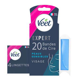 Image de Veet Bandes de Cire Expert Visage Peaux Sensibles x