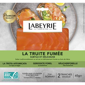 Image de Truite de norvège fumée au bois de hêtre LABEYRIE 65